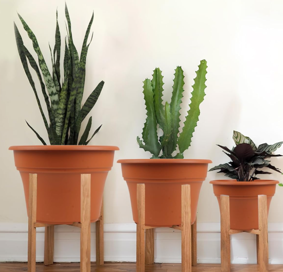 Large Decorative Resin Planter with Saucer and Drainage Holes - Image 2