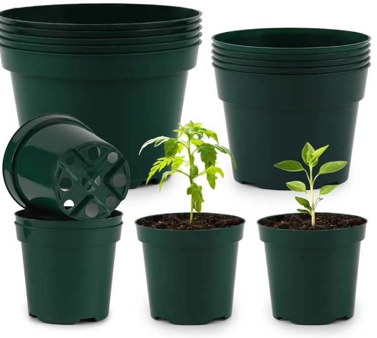 Durable Seedling Pot Set with Drainage Holes (Mixed Sizes)